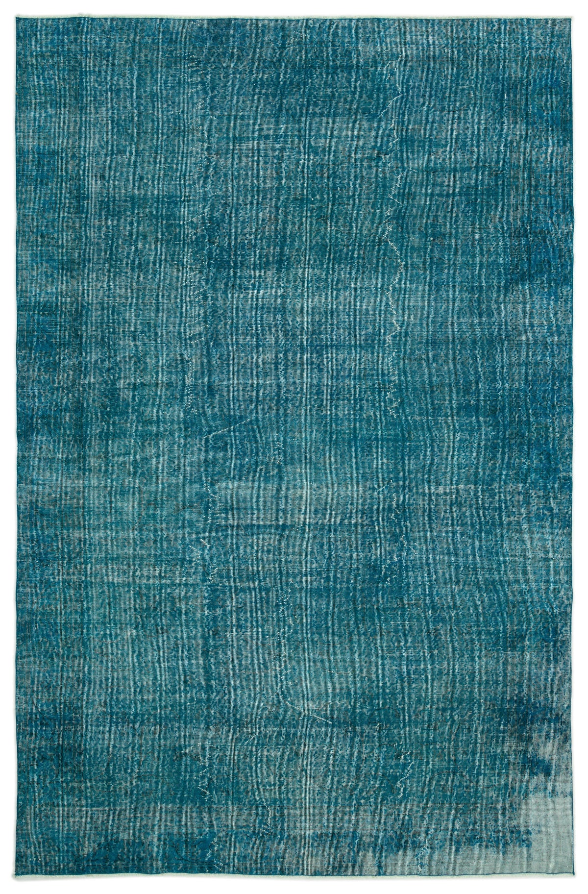 Turquoise  Over Dyed Vintage Rug 6&#39;5&#39;&#39; x 9&#39;8&#39;&#39; ft 195 x 295 cm