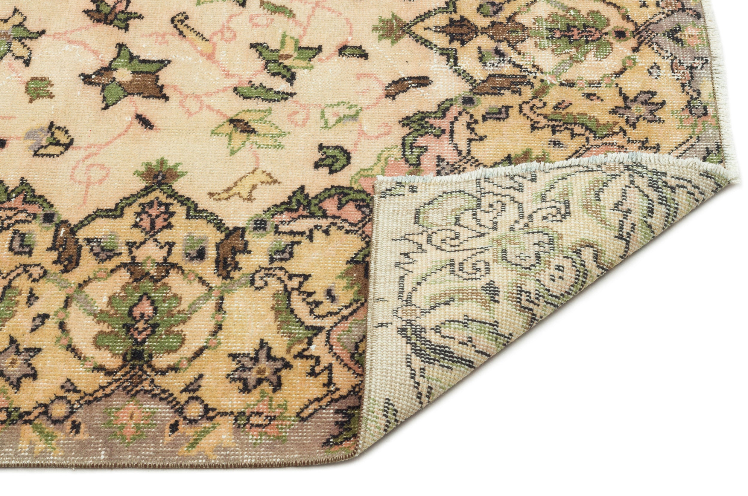 Naturel Over Dyed Vintage Rug 5'4'' x 9'1'' ft 162 x 276 cm