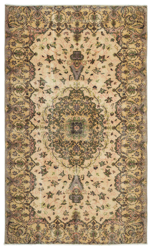 Naturel Over Dyed Vintage Rug 5'4'' x 9'1'' ft 162 x 276 cm