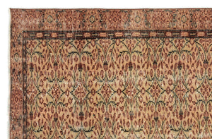 Brown Over Dyed Vintage Rug 5'4'' x 8'5'' ft 162 x 256 cm