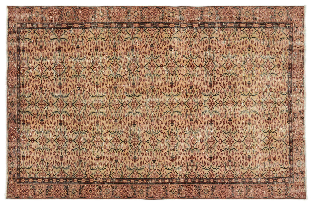 Brown Over Dyed Vintage Rug 5'4'' x 8'5'' ft 162 x 256 cm