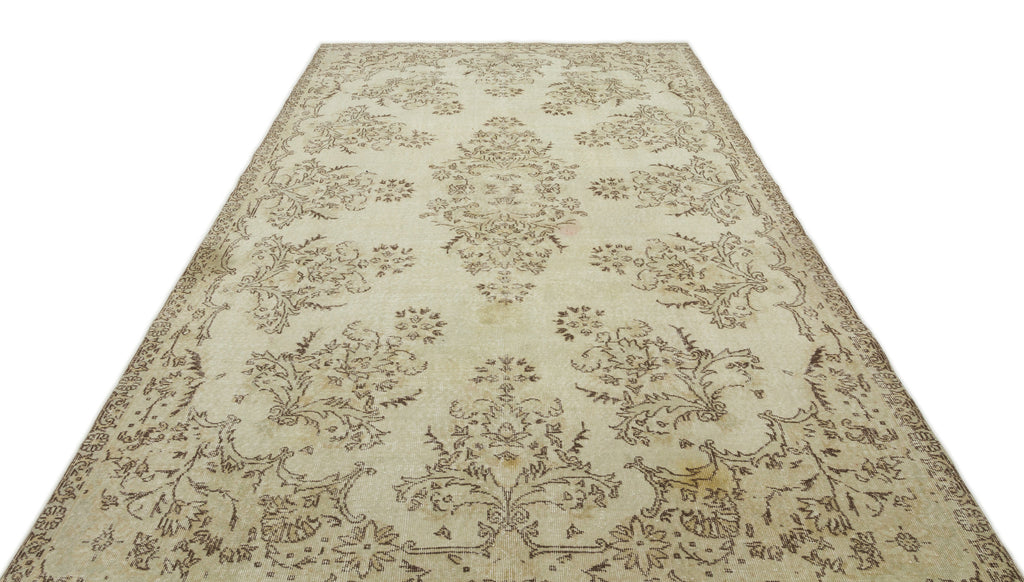 Beige Over Dyed Vintage Rug 7'1'' x 10'9'' ft 216 x 328 cm