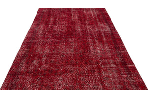 Red Over Dyed Vintage Rug 5'10'' x 9'7'' ft 178 x 291 cm