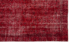 Red Over Dyed Vintage Rug 5'10'' x 9'7'' ft 178 x 291 cm