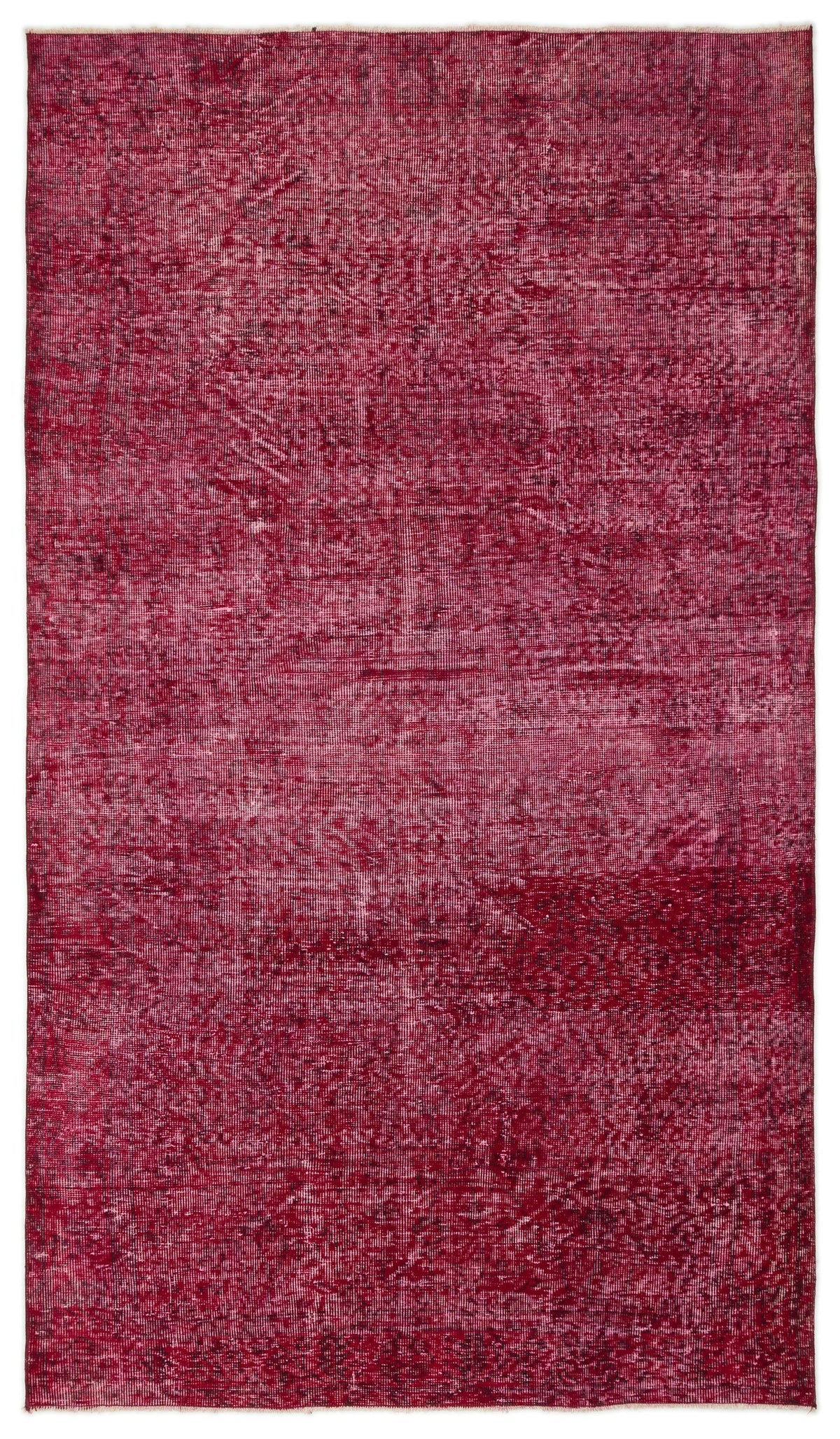Red Over Dyed Vintage Rug 4&#39;12&#39;&#39; x 8&#39;9&#39;&#39; ft 152 x 266 cm