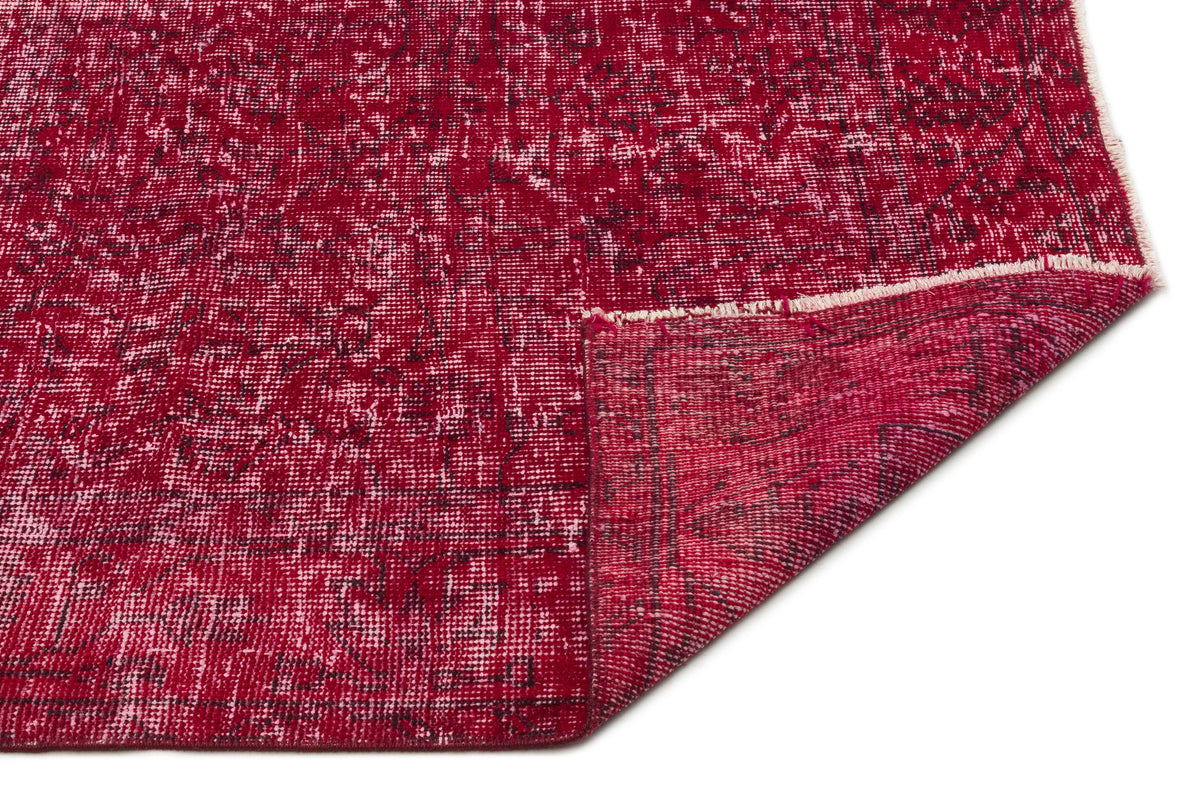 Red Over Dyed Vintage Rug 4&#39;12&#39;&#39; x 8&#39;9&#39;&#39; ft 152 x 266 cm