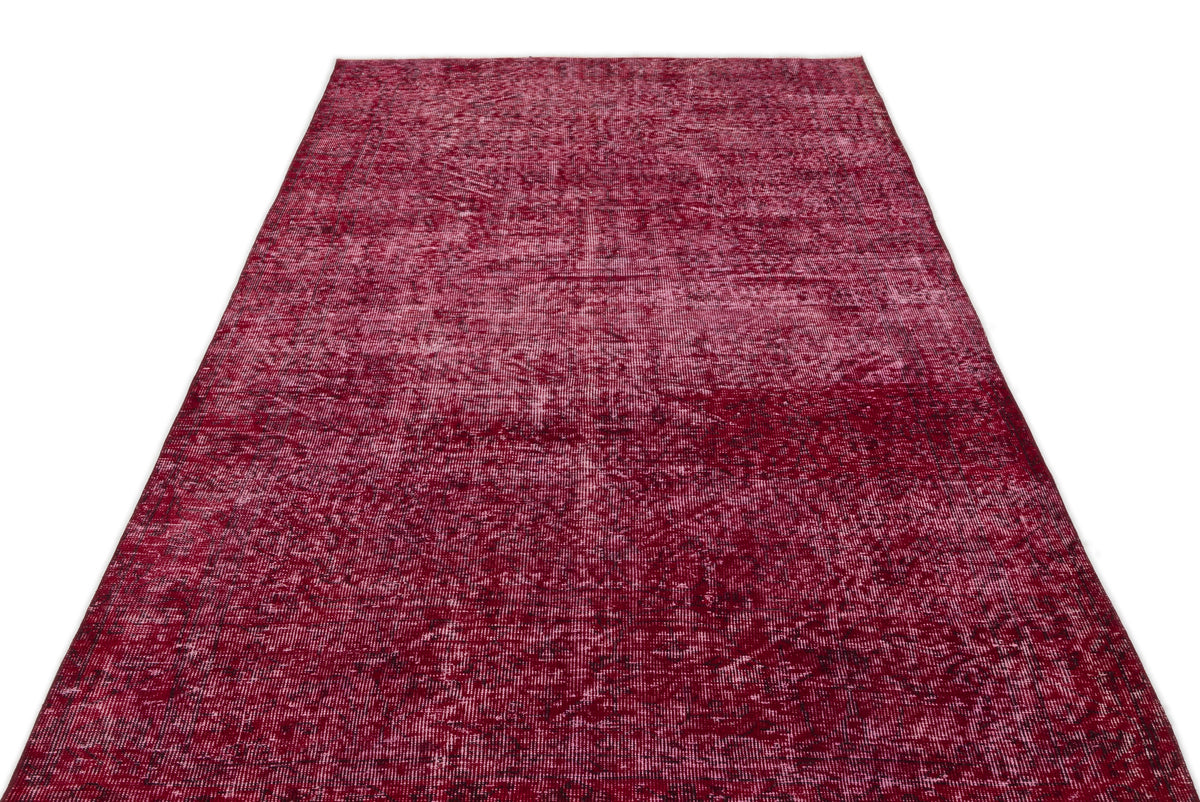 Red Over Dyed Vintage Rug 4&#39;12&#39;&#39; x 8&#39;9&#39;&#39; ft 152 x 266 cm