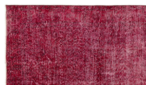 Red Over Dyed Vintage Rug 4'12'' x 8'9'' ft 152 x 266 cm