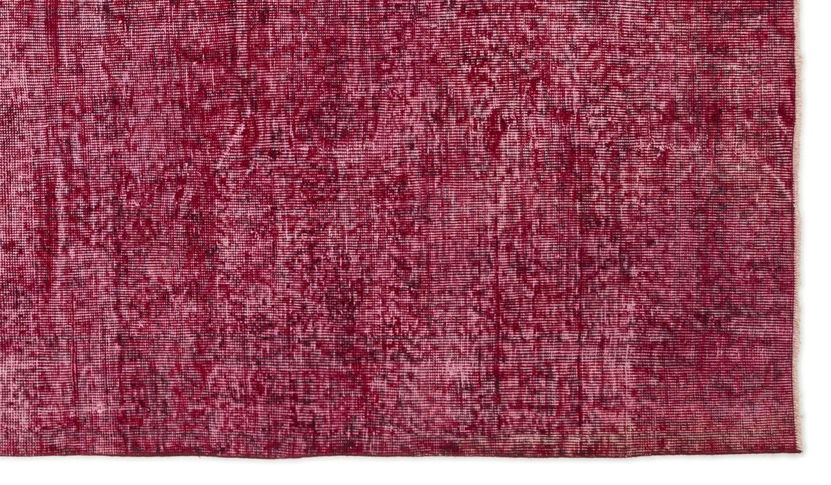 Red Over Dyed Vintage Rug 4&#39;12&#39;&#39; x 8&#39;9&#39;&#39; ft 152 x 266 cm