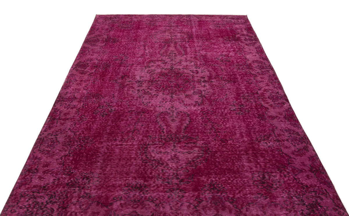 Red Over Dyed Vintage Rug 5&#39;9&#39;&#39; x 9&#39;2&#39;&#39; ft 174 x 280 cm