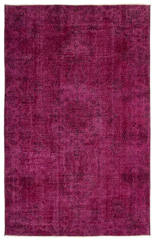 Red Over Dyed Vintage Rug 5'9'' x 9'2'' ft 174 x 280 cm