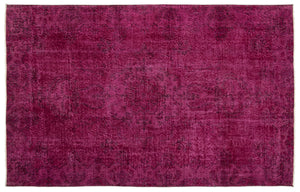 Red Over Dyed Vintage Rug 5'9'' x 9'2'' ft 174 x 280 cm