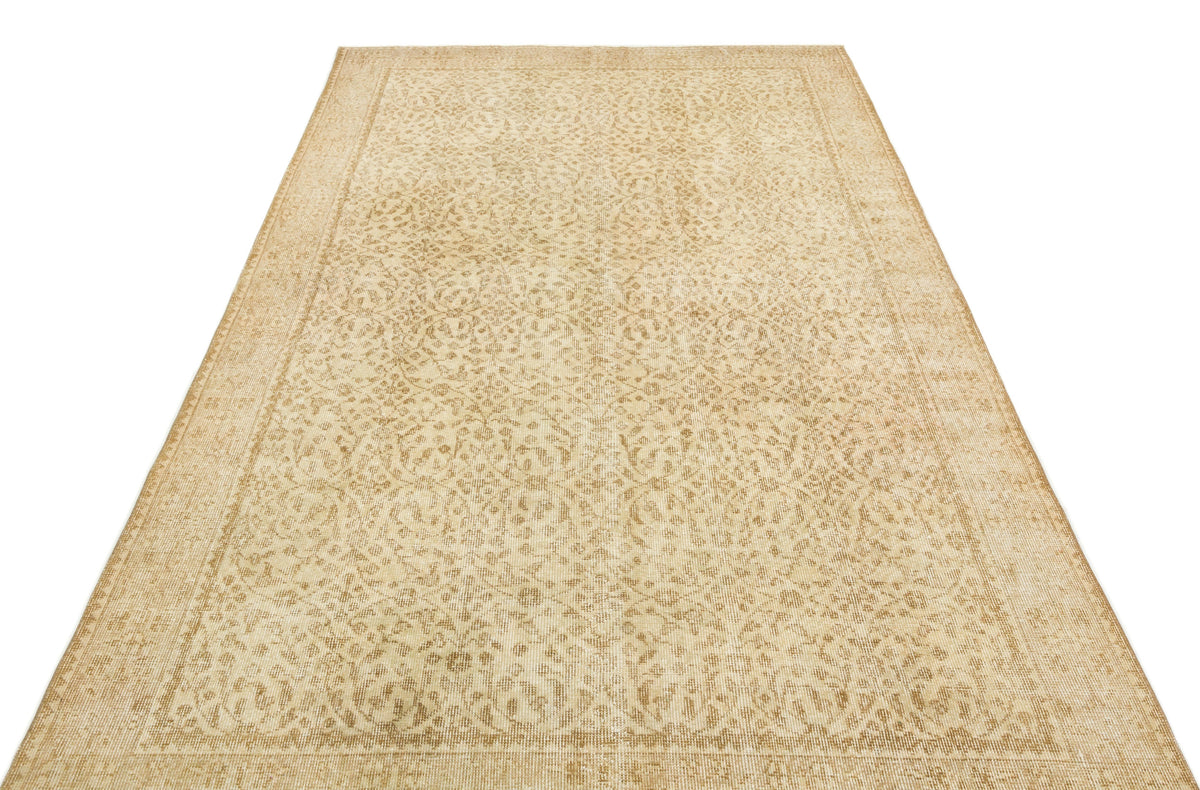Beige Over Dyed Vintage Rug 5&#39;4&#39;&#39; x 9&#39;1&#39;&#39; ft 162 x 276 cm