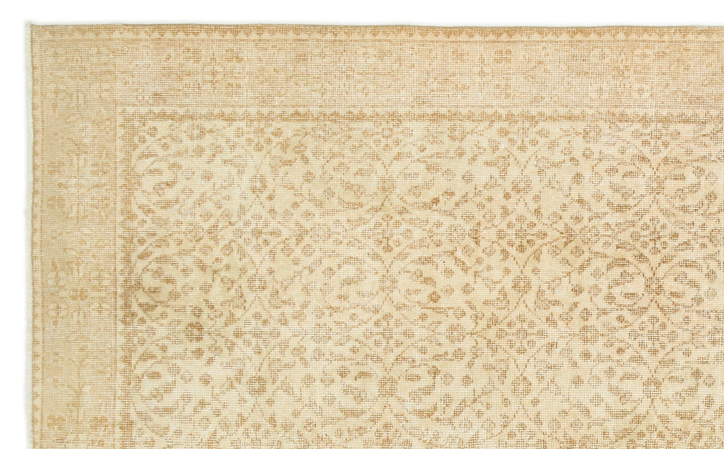 Beige Over Dyed Vintage Rug 5'4'' x 9'1'' ft 162 x 276 cm
