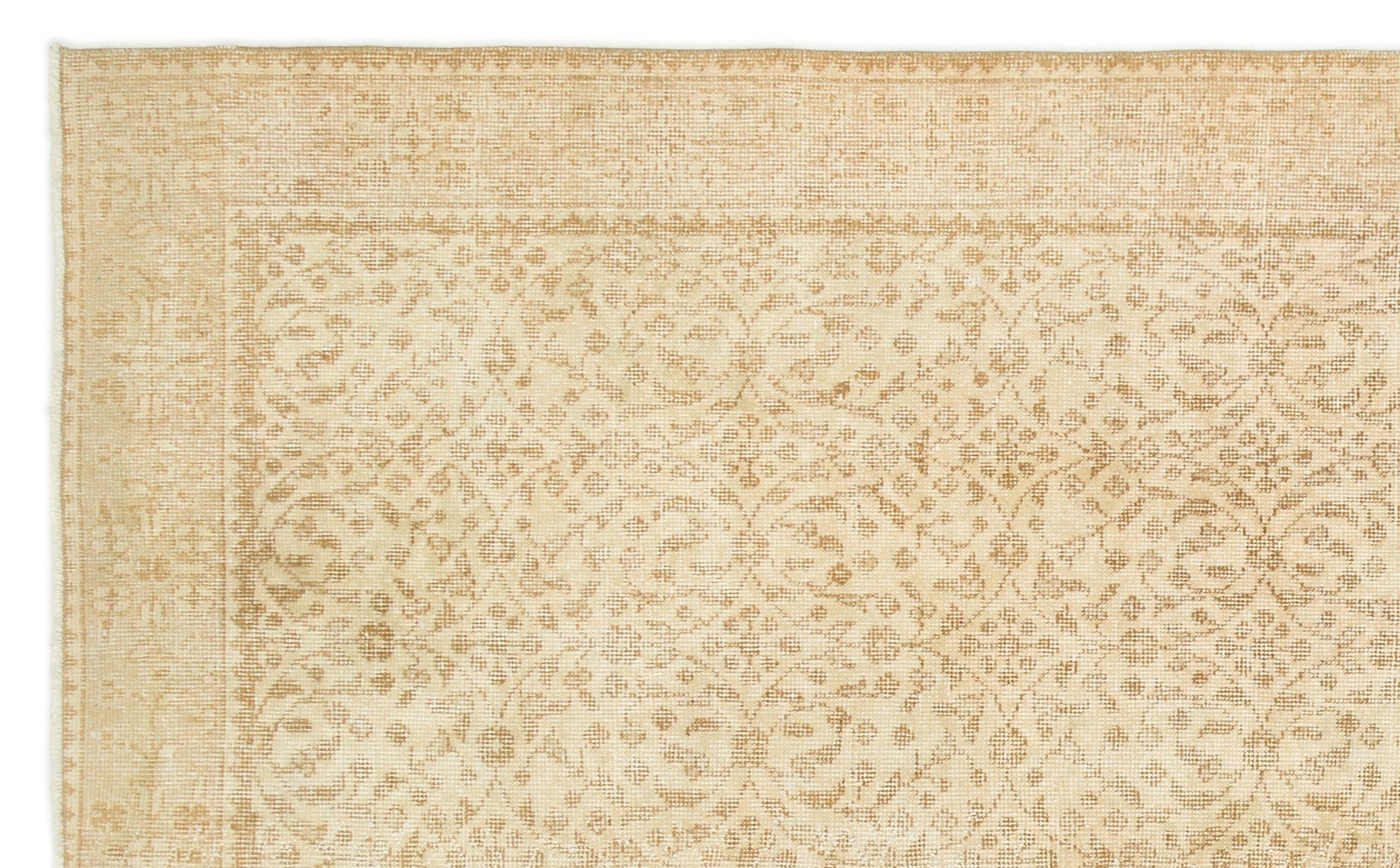 Beige Over Dyed Vintage Rug 5'4'' x 9'1'' ft 162 x 276 cm
