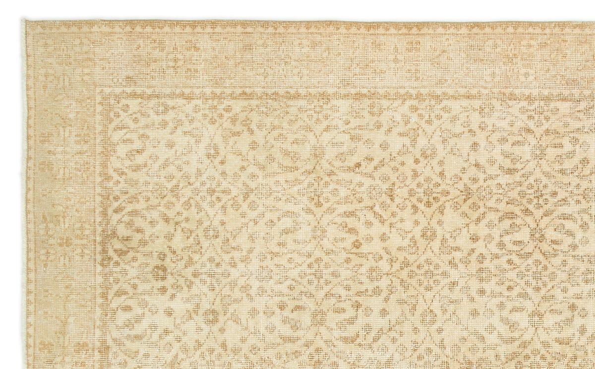 Beige Over Dyed Vintage Rug 5&#39;4&#39;&#39; x 9&#39;1&#39;&#39; ft 162 x 276 cm
