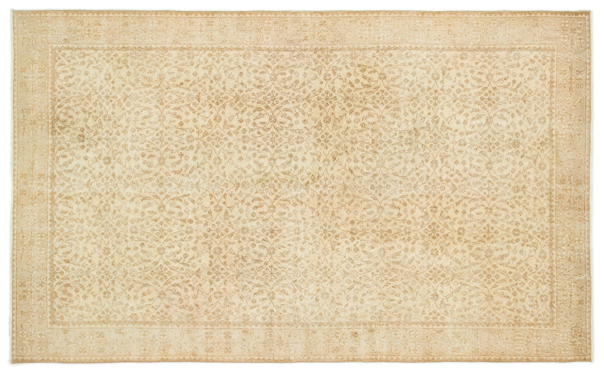 Beige Over Dyed Vintage Rug 5&#39;4&#39;&#39; x 9&#39;1&#39;&#39; ft 162 x 276 cm