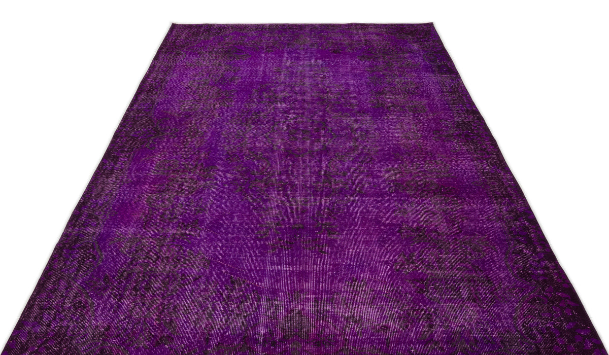 Fuchsia Over Dyed Vintage Rug 5&#39;11&#39;&#39; x 9&#39;1&#39;&#39; ft 181 x 277 cm
