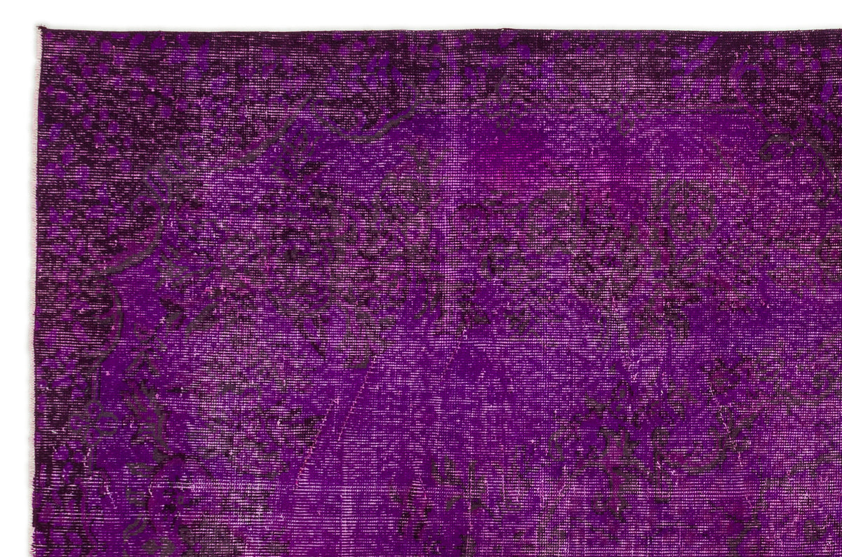 Fuchsia Over Dyed Vintage Rug 5&#39;11&#39;&#39; x 9&#39;1&#39;&#39; ft 181 x 277 cm