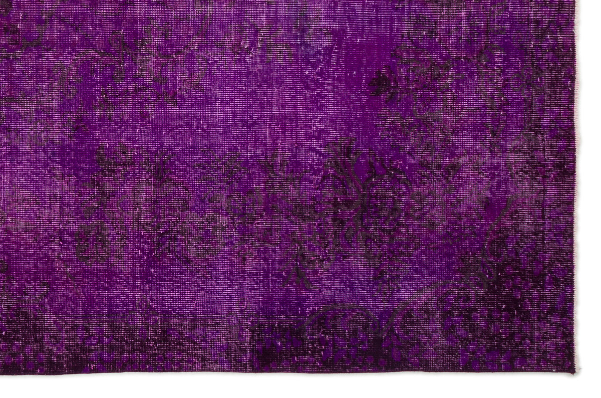 Fuchsia Over Dyed Vintage Rug 5&#39;11&#39;&#39; x 9&#39;1&#39;&#39; ft 181 x 277 cm