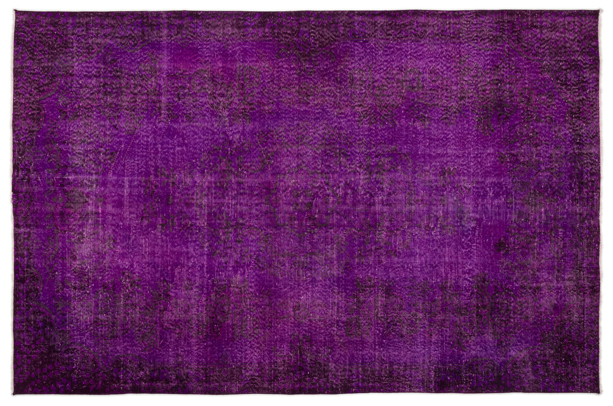 Fuchsia Over Dyed Vintage Rug 5&#39;11&#39;&#39; x 9&#39;1&#39;&#39; ft 181 x 277 cm