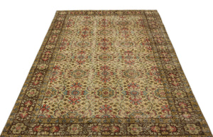 Brown Over Dyed Vintage Rug 5'2'' x 8'4'' ft 158 x 255 cm