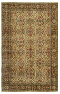 Brown Over Dyed Vintage Rug 5'2'' x 8'4'' ft 158 x 255 cm