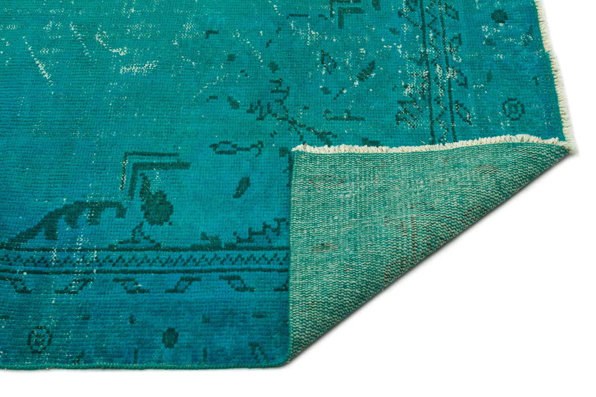 Turquoise  Over Dyed Vintage Rug 6&#39;0&#39;&#39; x 9&#39;3&#39;&#39; ft 184 x 282 cm