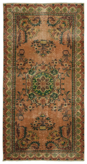 Naturel Over Dyed Vintage Rug 4'7'' x 8'8'' ft 139 x 265 cm