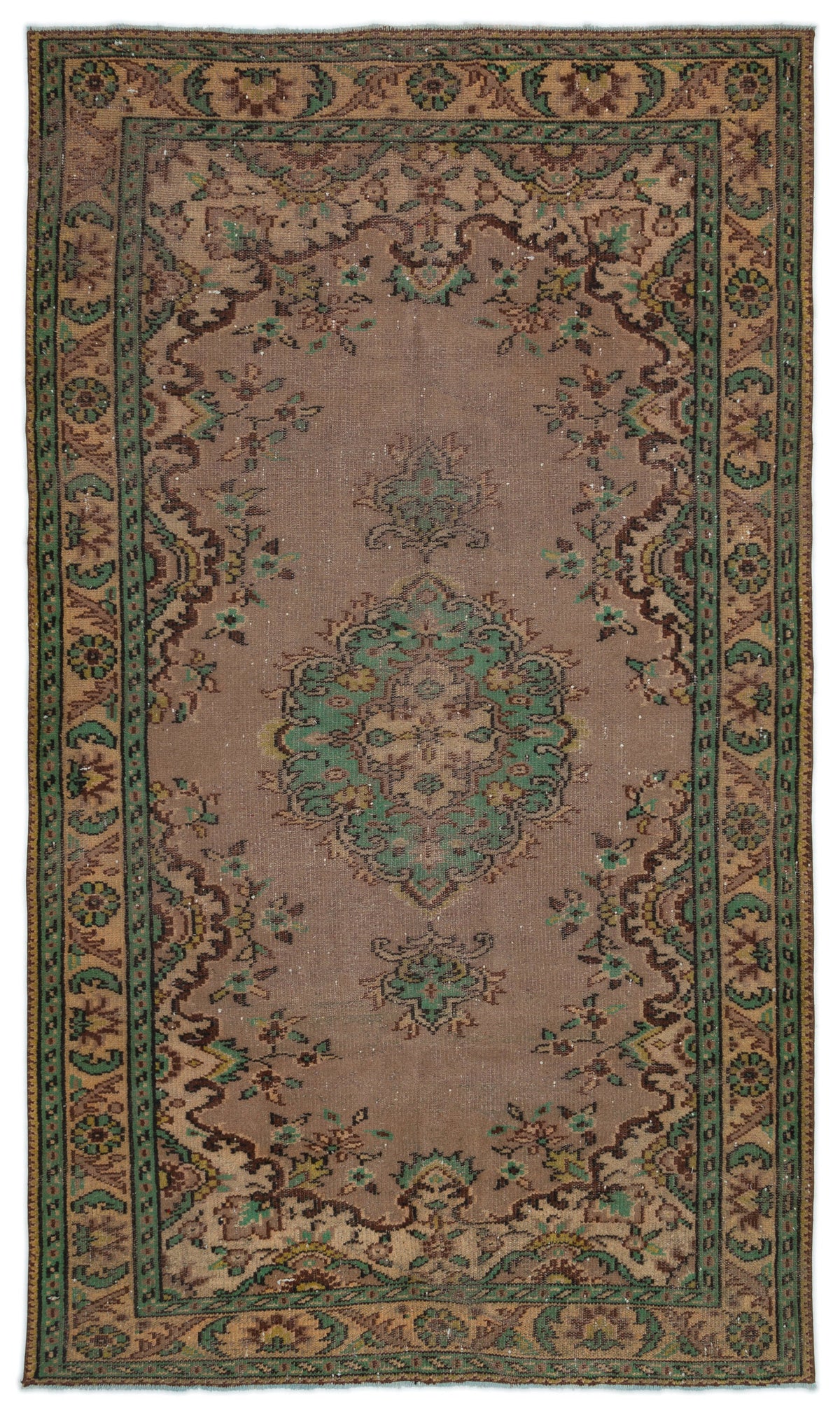 Naturel Over Dyed Vintage Rug 5&#39;1&#39;&#39; x 8&#39;6&#39;&#39; ft 156 x 260 cm