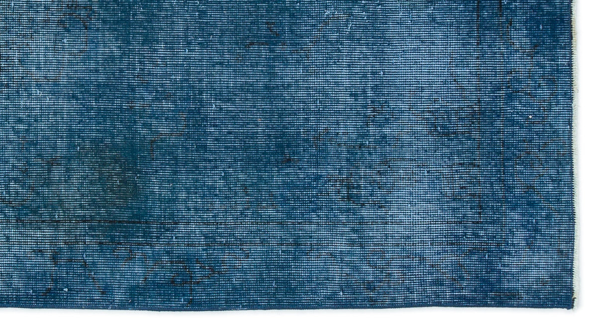 Blue Over Dyed Vintage Rug 3&#39;7&#39;&#39; x 6&#39;8&#39;&#39; ft 110 x 202 cm
