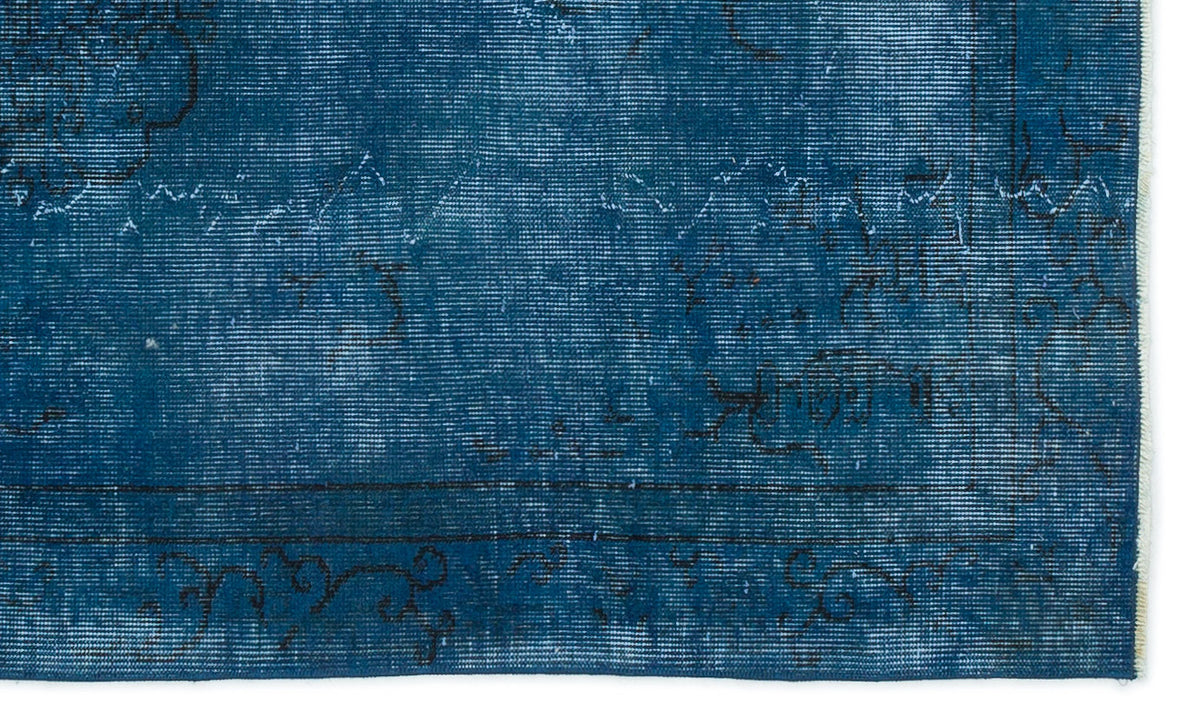 Turquoise  Over Dyed Vintage Rug 3&#39;10&#39;&#39; x 6&#39;6&#39;&#39; ft 116 x 197 cm