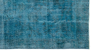 Turquoise  Over Dyed Vintage Rug 4'9'' x 8'6'' ft 146 x 260 cm