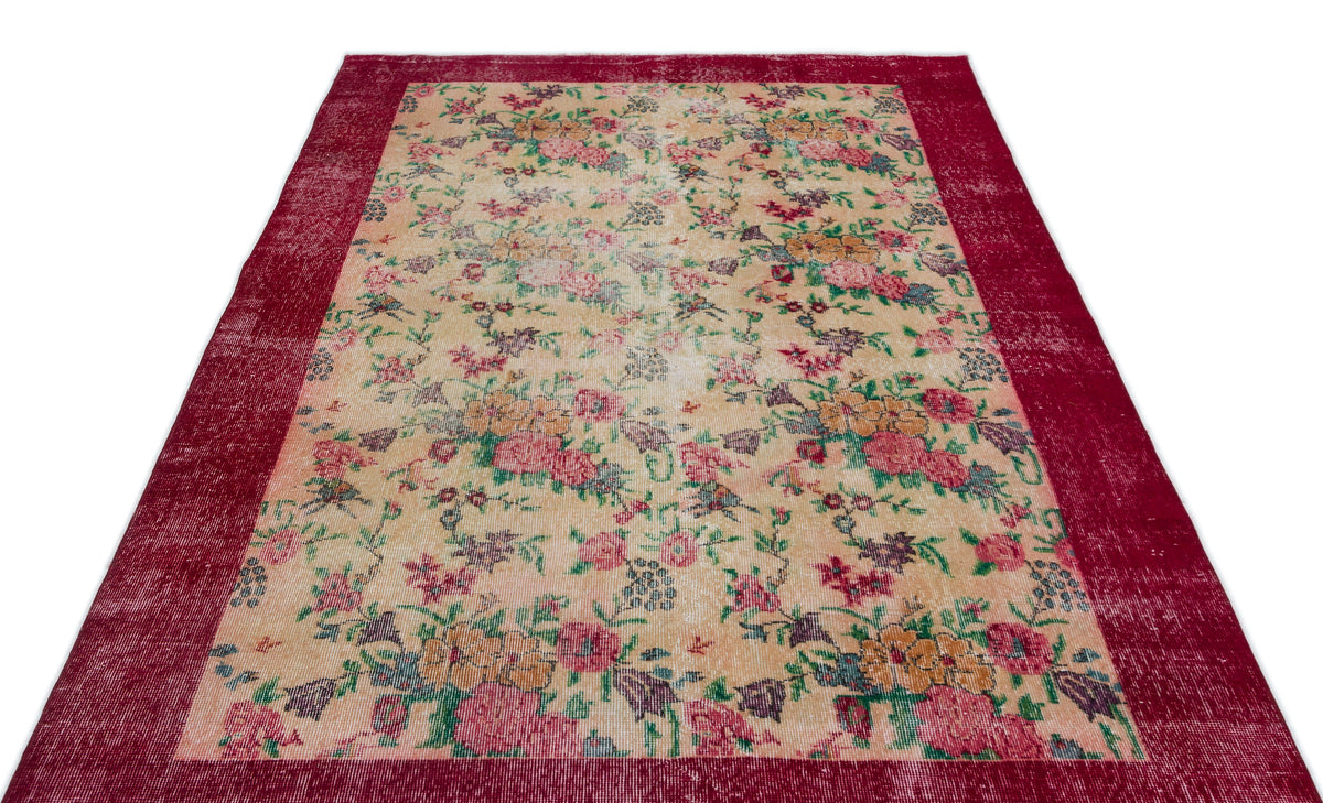 Naturel Over Dyed Vintage Rug 5&#39;4&#39;&#39; x 8&#39;7&#39;&#39; ft 163 x 261 cm