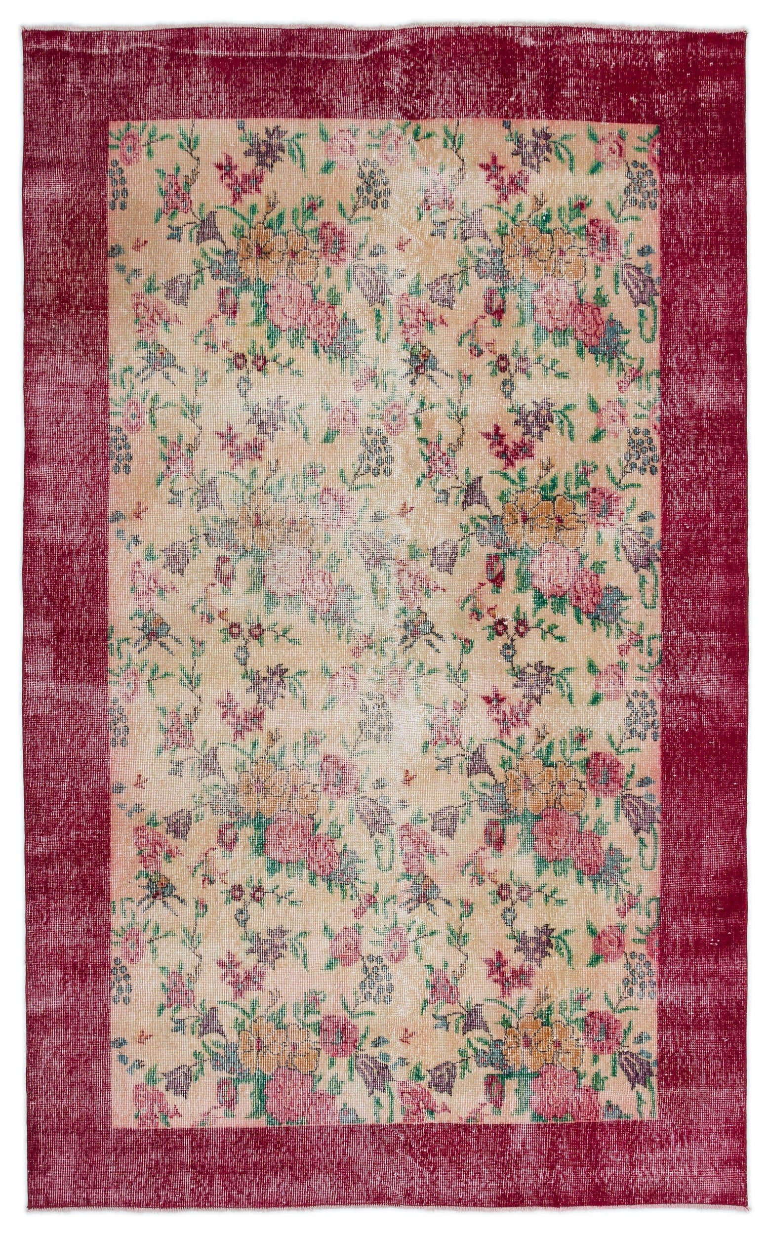 Naturel Over Dyed Vintage Rug 5'4'' x 8'7'' ft 163 x 261 cm