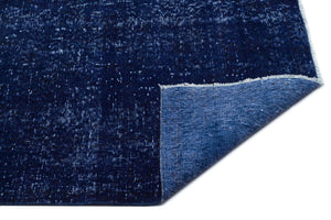 Blue Over Dyed Vintage Rug 4'11'' x 8'7'' ft 149 x 262 cm