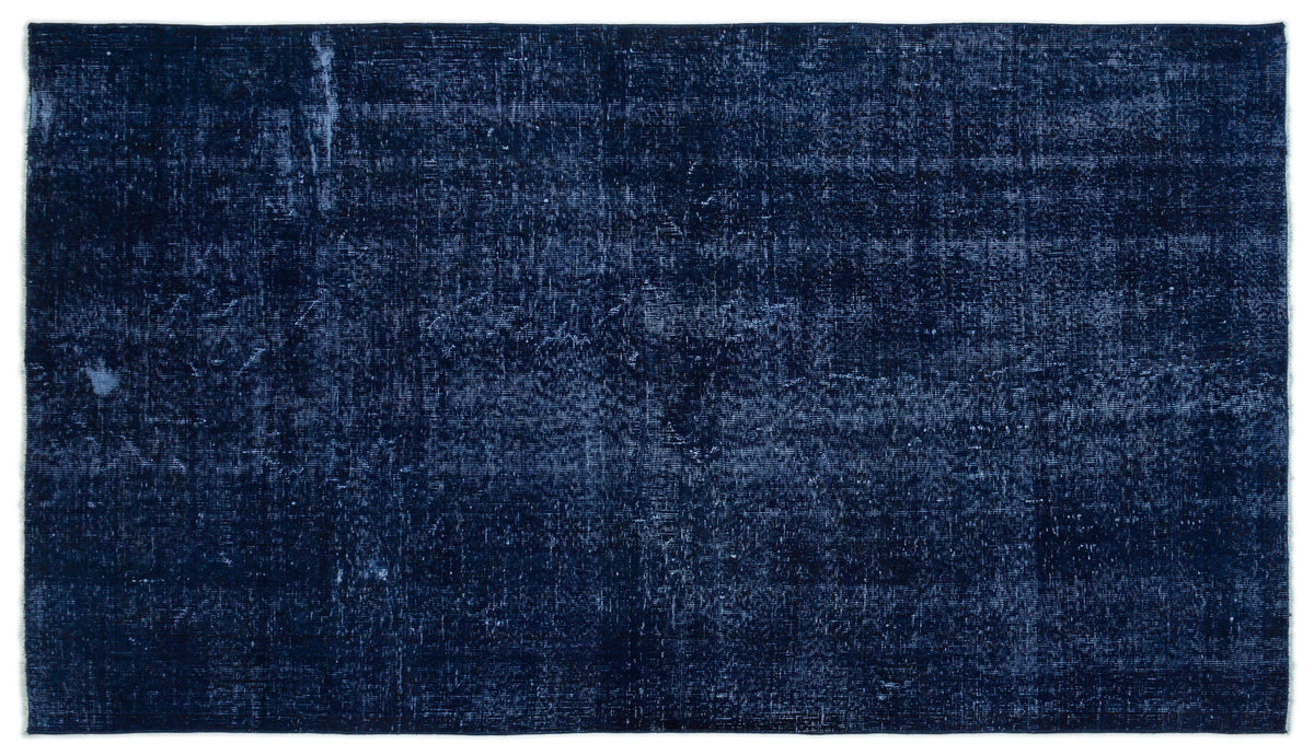 Blue Over Dyed Vintage Rug 4&#39;11&#39;&#39; x 8&#39;7&#39;&#39; ft 149 x 262 cm