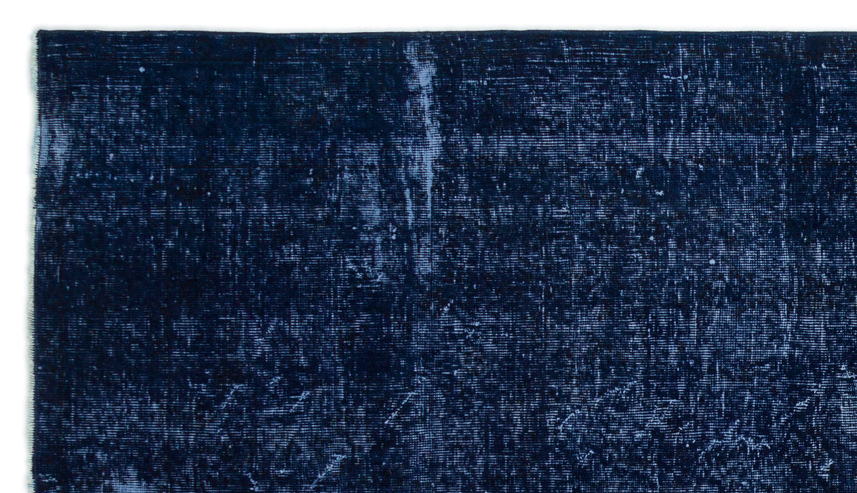Blue Over Dyed Vintage Rug 4&#39;11&#39;&#39; x 8&#39;7&#39;&#39; ft 149 x 262 cm