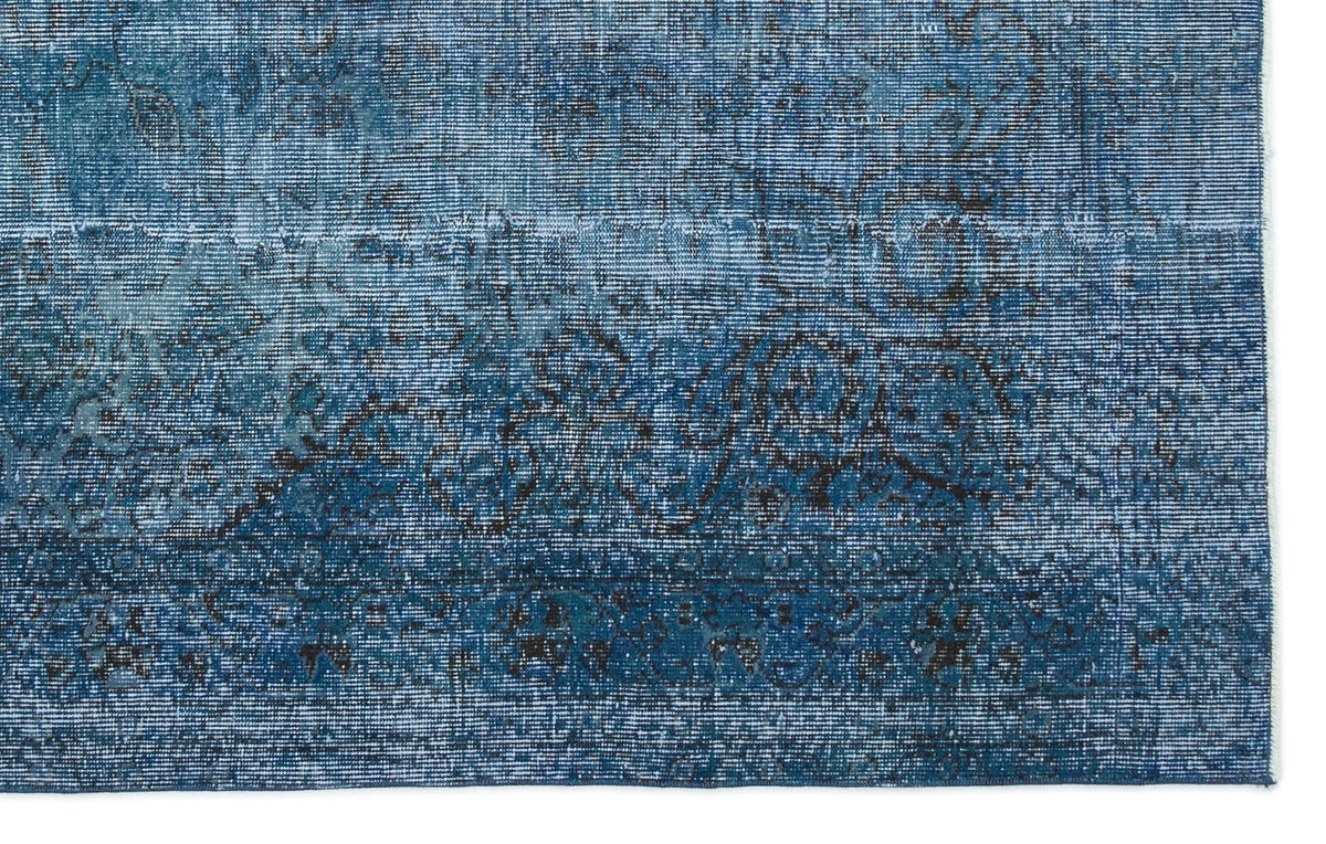 Turquoise  Over Dyed Vintage Rug 5&#39;6&#39;&#39; x 8&#39;7&#39;&#39; ft 167 x 262 cm