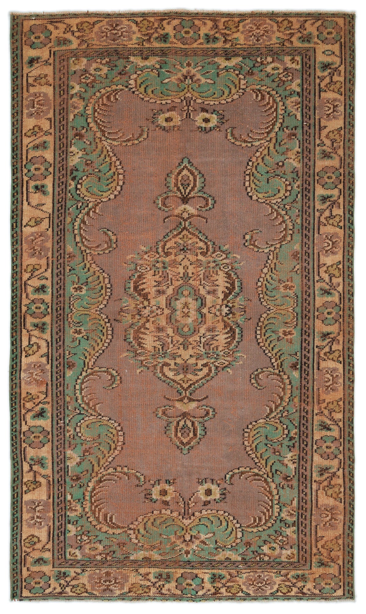 Naturel Over Dyed Vintage Rug 5&#39;3&#39;&#39; x 8&#39;8&#39;&#39; ft 161 x 265 cm