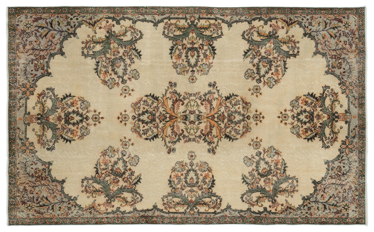 Naturel Over Dyed Vintage Rug 5&#39;9&#39;&#39; x 9&#39;4&#39;&#39; ft 174 x 285 cm
