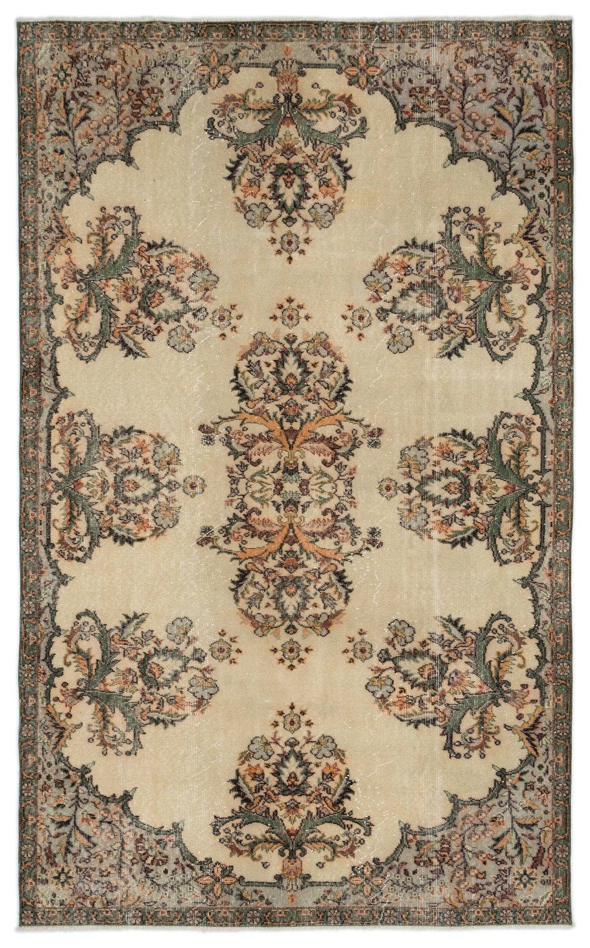 Naturel Over Dyed Vintage Rug 5&#39;9&#39;&#39; x 9&#39;4&#39;&#39; ft 174 x 285 cm