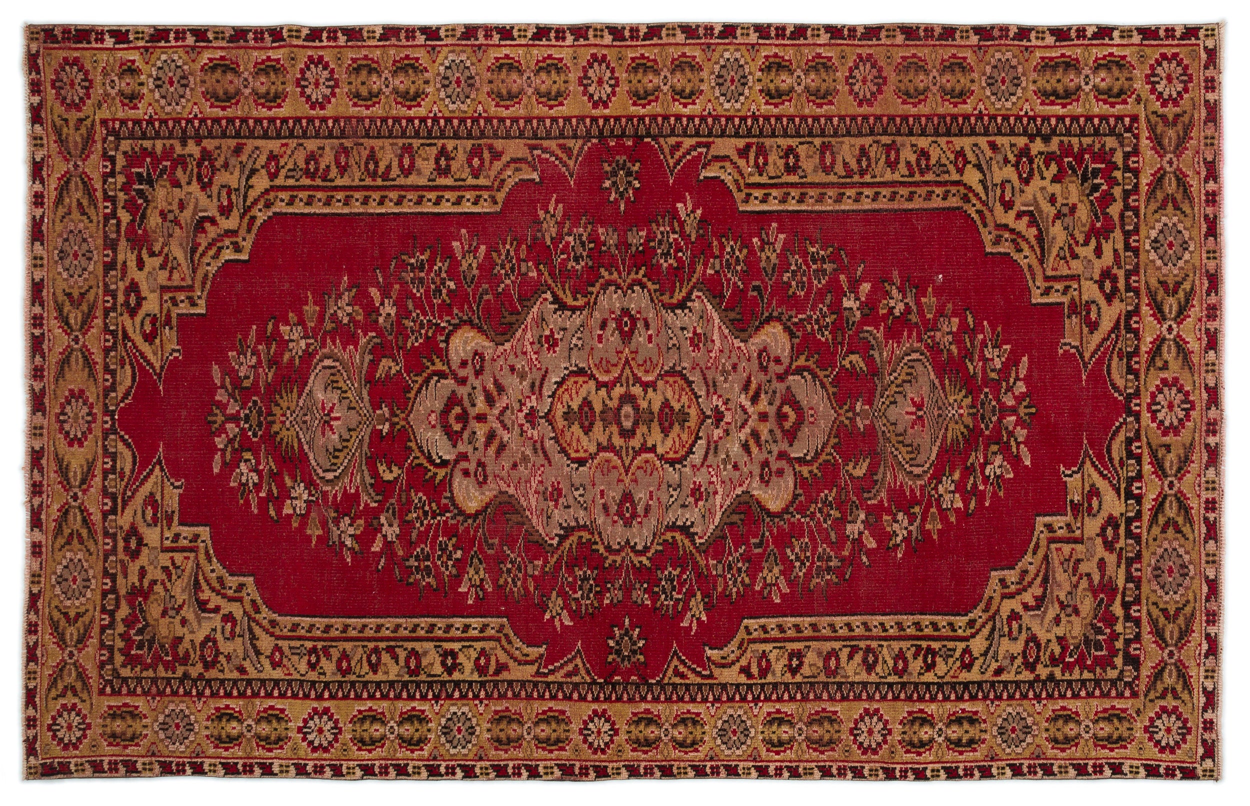 Naturel Over Dyed Vintage Rug 5'5'' x 8'8'' ft 165 x 263 cm