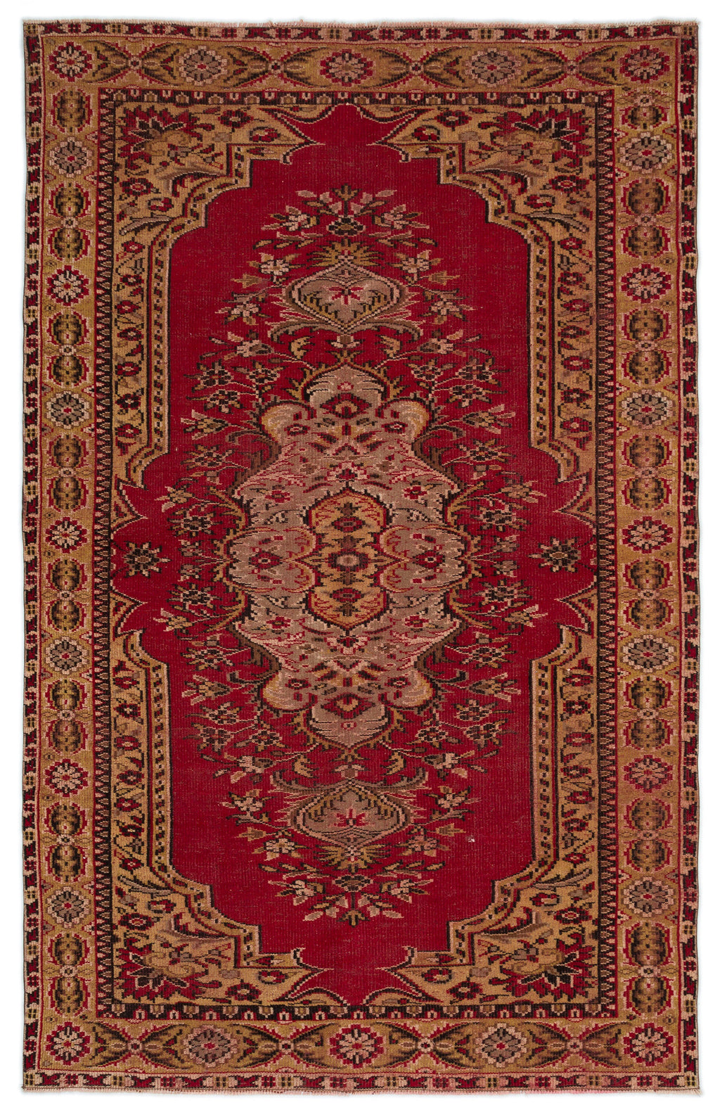 Naturel Over Dyed Vintage Rug 5'5'' x 8'8'' ft 165 x 263 cm