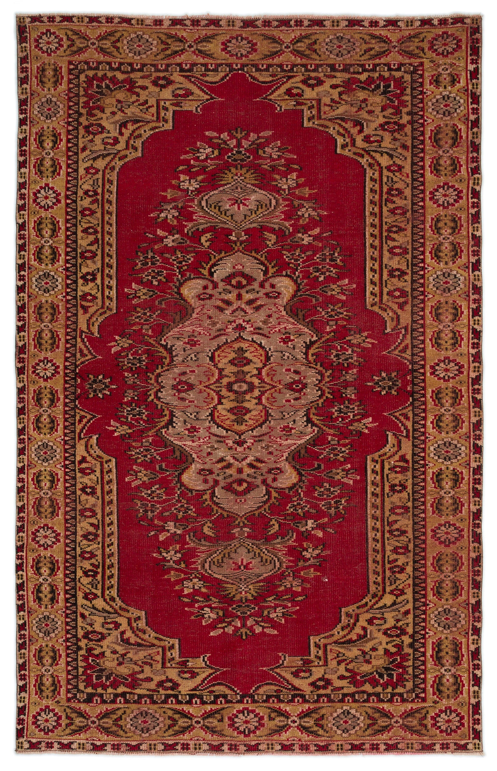 Naturel Over Dyed Vintage Rug 5'5'' x 8'8'' ft 165 x 263 cm