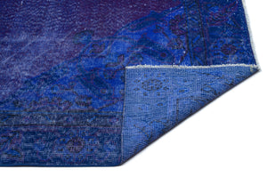 Blue Over Dyed Vintage Rug 5'10'' x 8'7'' ft 178 x 261 cm
