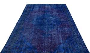 Blue Over Dyed Vintage Rug 5'10'' x 8'7'' ft 178 x 261 cm