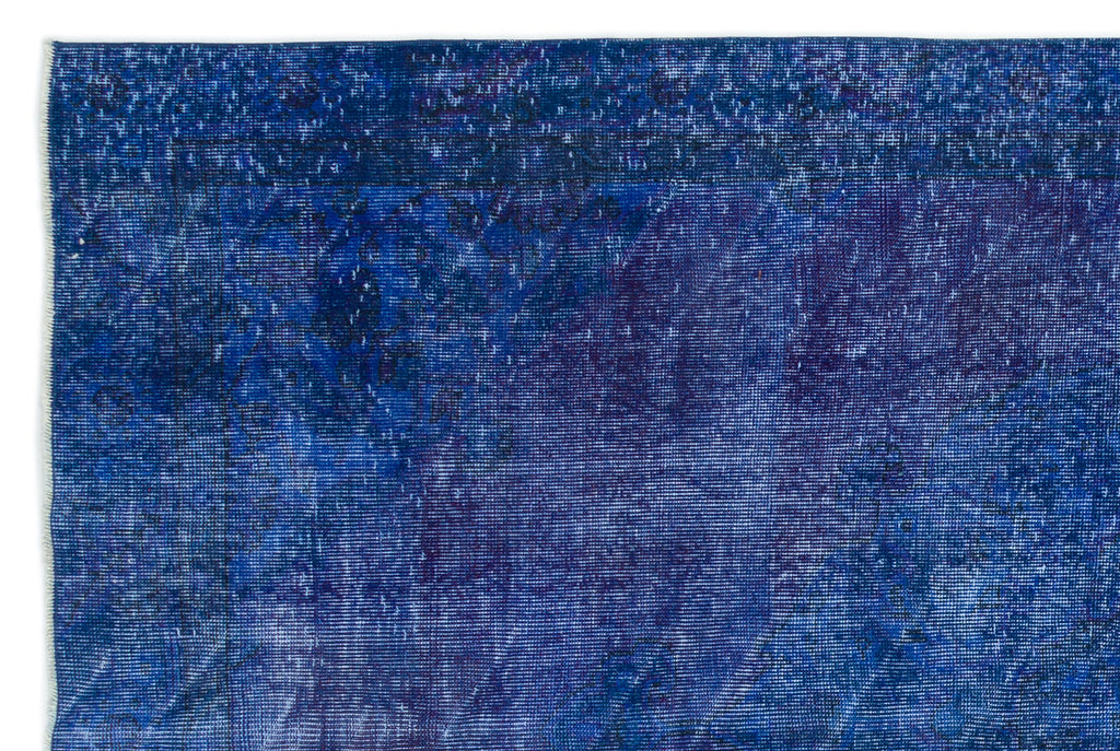 Blue Over Dyed Vintage Rug 5'10'' x 8'7'' ft 178 x 261 cm