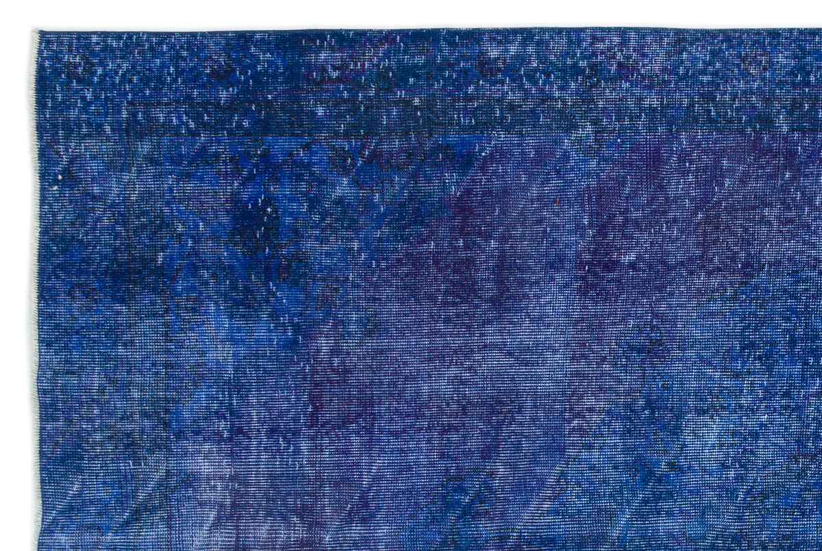Blue Over Dyed Vintage Rug 5&#39;10&#39;&#39; x 8&#39;7&#39;&#39; ft 178 x 261 cm
