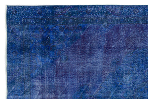 Blue Over Dyed Vintage Rug 5'10'' x 8'7'' ft 178 x 261 cm